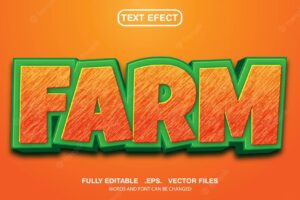 Editable text effect farm theme