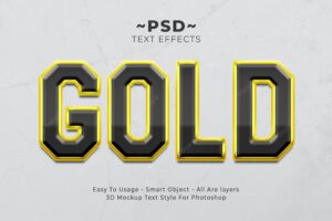 Editable text effect in gold text style