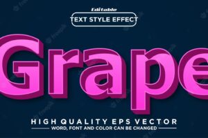 Editable text effect grape theme style