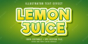 Editable text effect - lemon fruit style