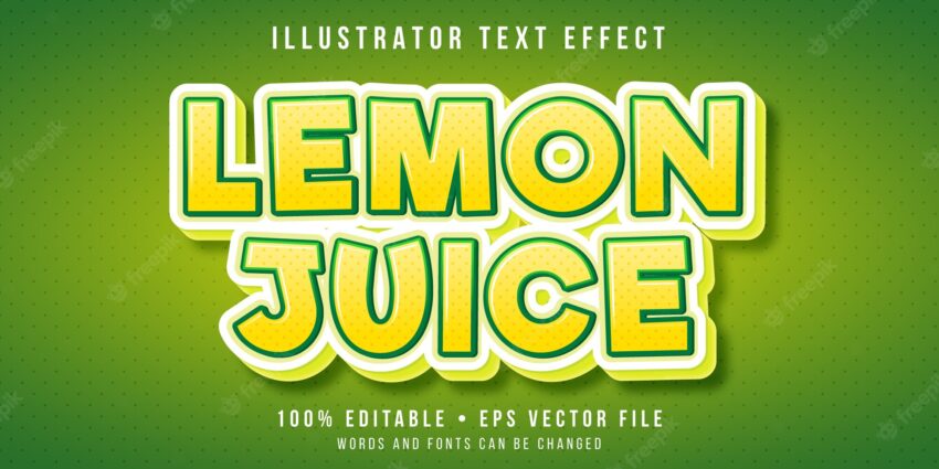 Editable text effect - lemon fruit style