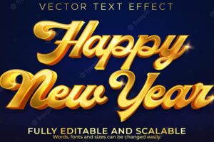Editable text effect merry christmas, 3d 2022 and new year font style