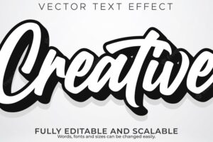 Editable text effect modern, 3d creative and minimal font style
