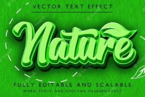 Editable text effect nature theme