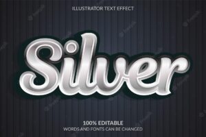 Editable text effect silver text style