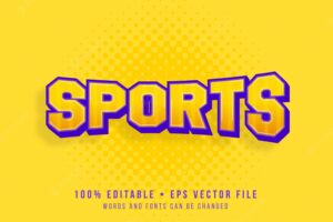 Editable text effect sports text style
