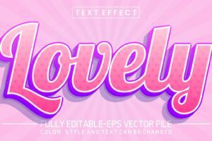 Editable text style effect lovely text style