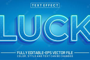 Editable text style effect luck text style