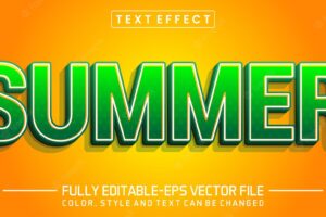 Editable text style effect summer text style
