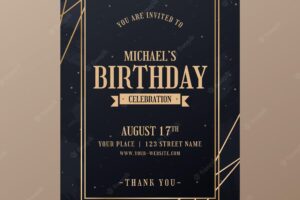 Elegant birthday invitation template