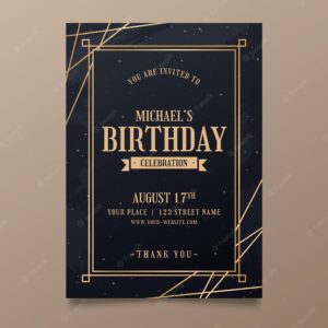 Elegant birthday invitation template