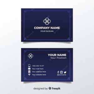Elegant blue business card template