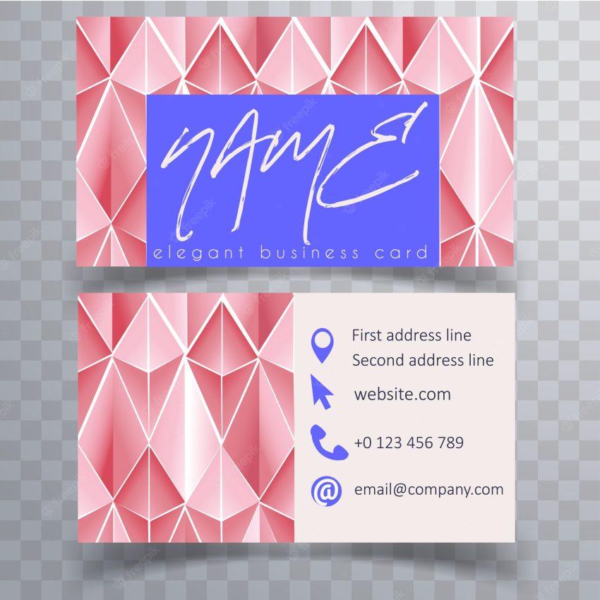Elegant business card template with 3d paper design