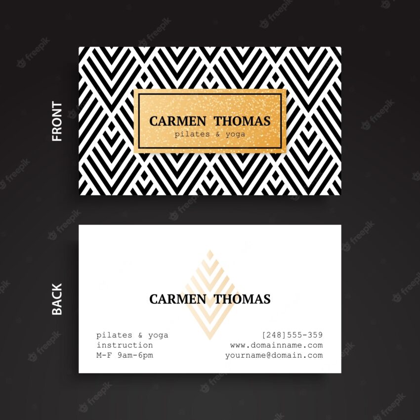 Elegant corporate card with golden detail