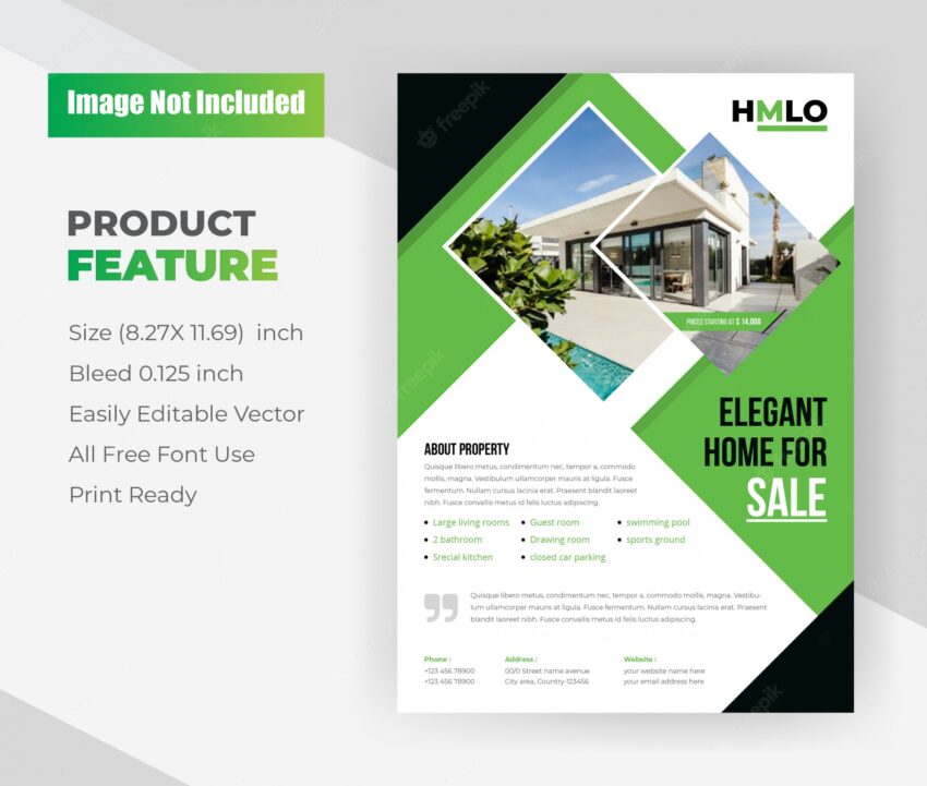 Elegant home for sale real estate flyer template