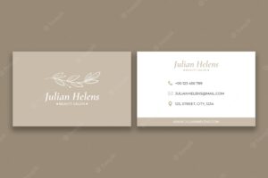 Elegant julian helens beauty salon business card