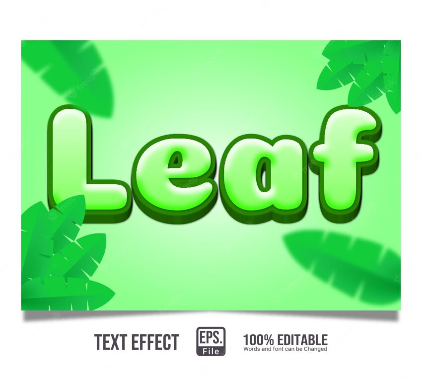 Elegant leaf editable text effect style