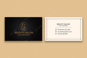 Elegant minimalist gold beauty salon business card