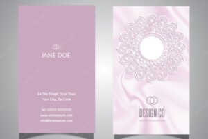 Elegant pink lace design business card template