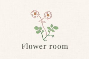 Embroidery logo effect, cute add-on template for flower shops psd