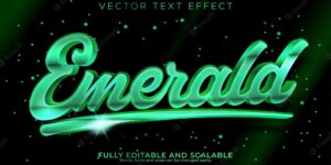 Emerald text effect editable luxury and glossy text style