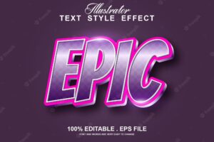 Epic text effect editable
