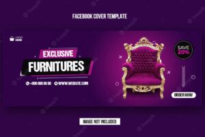 Exclusive furniture sale facebook cover template