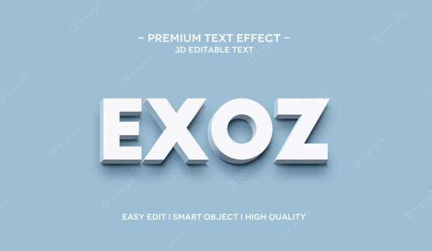 Exoz 3d text effect template