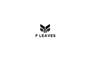F leaves logo design vector illustration