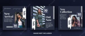 Fashion banner social media post template collection