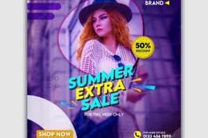 Fashion big sale offer social media post banner template premium psd