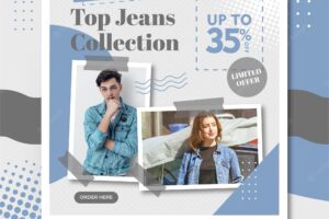 Fashion jeans sale social media instagram post