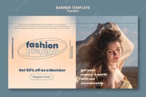 Fashion membership banner template design