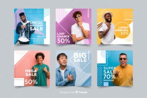 Fashion sale banner collection with photo