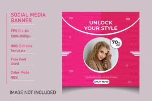 Fashion sale banner social media template collection