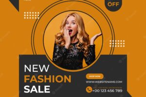 Fashion sale banner social media template