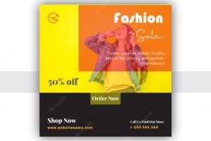 Fashion sale instagram post and social media post template