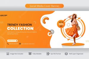 Fashion sale social media facebook cover banner template