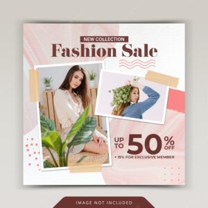 Fashion sale social media instagram post template