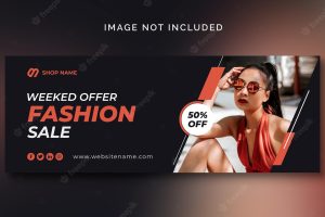 Fashion sales social media banner or social media template