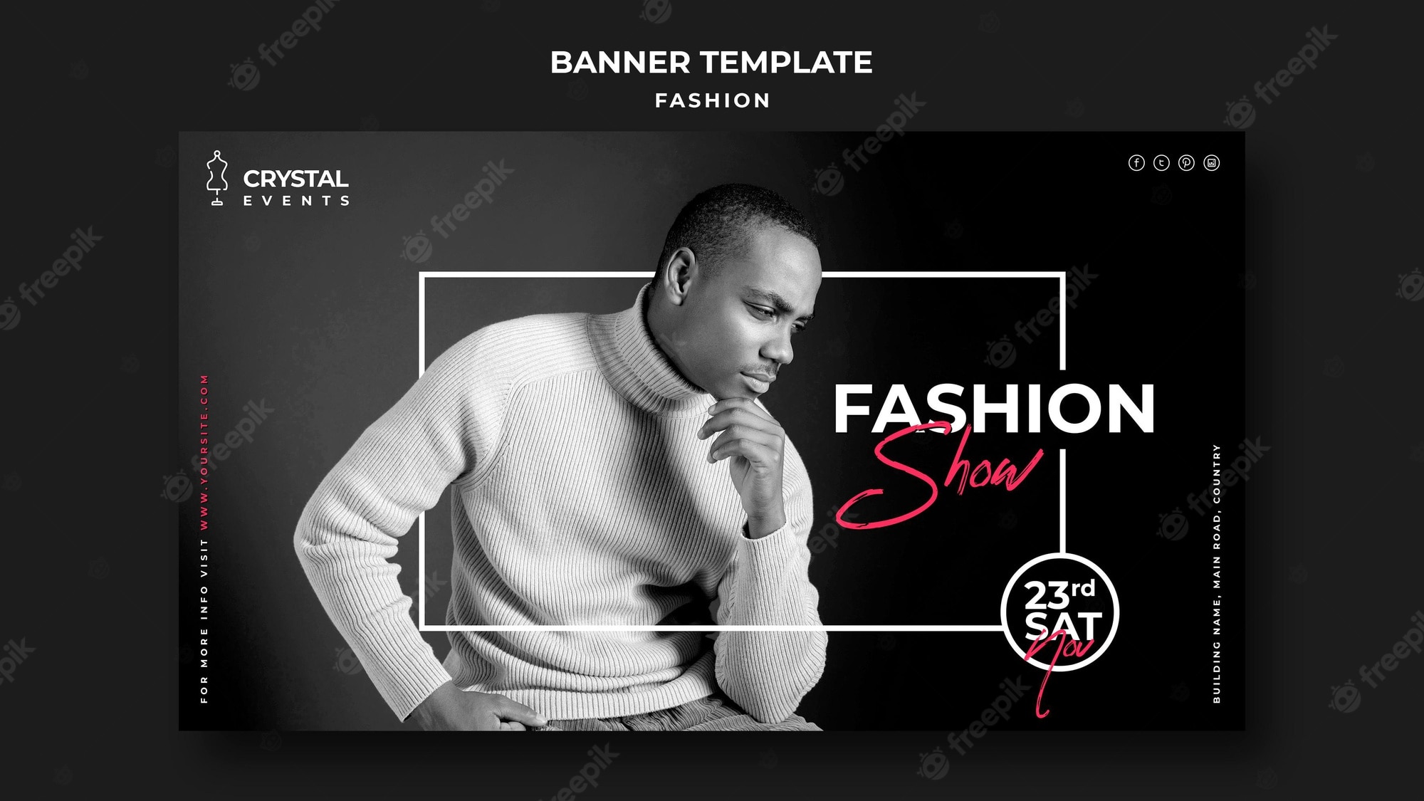 Fashion show horizontal banner template - Stokverse