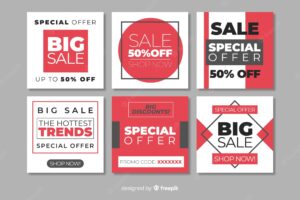 Fashion social media sales banners collection