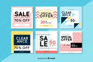 Fashion social media sales banners collection