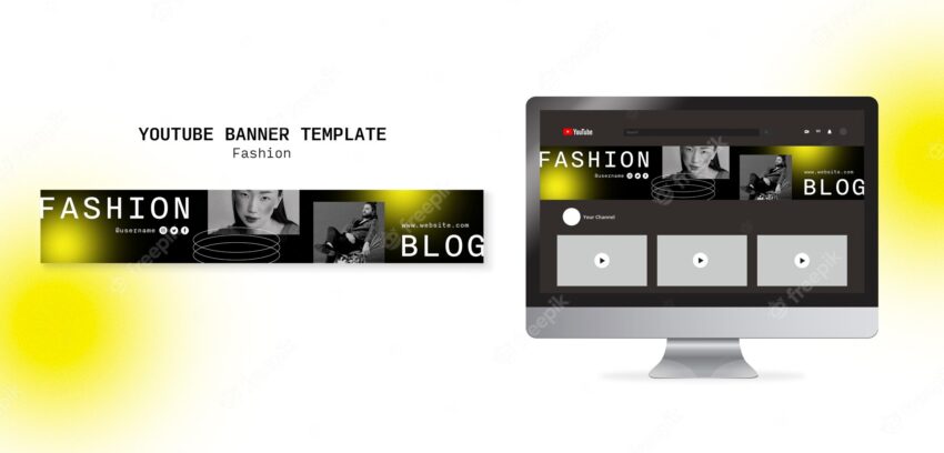 Fashion trends youtube banner template