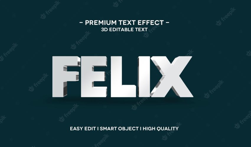 Felix 3d text style effect template