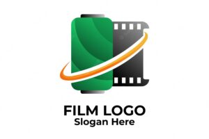 Film cinema gradient modern logo company vector template
