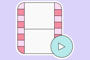 Filmstrip isolated on soft purple background