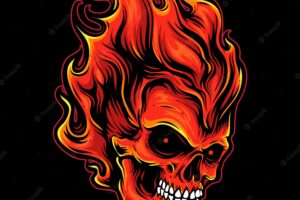 Fire head skull logo