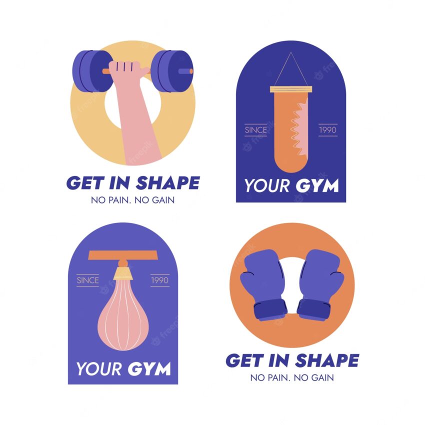 Fitness center logo design template