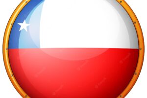 Flag of chile on round badge